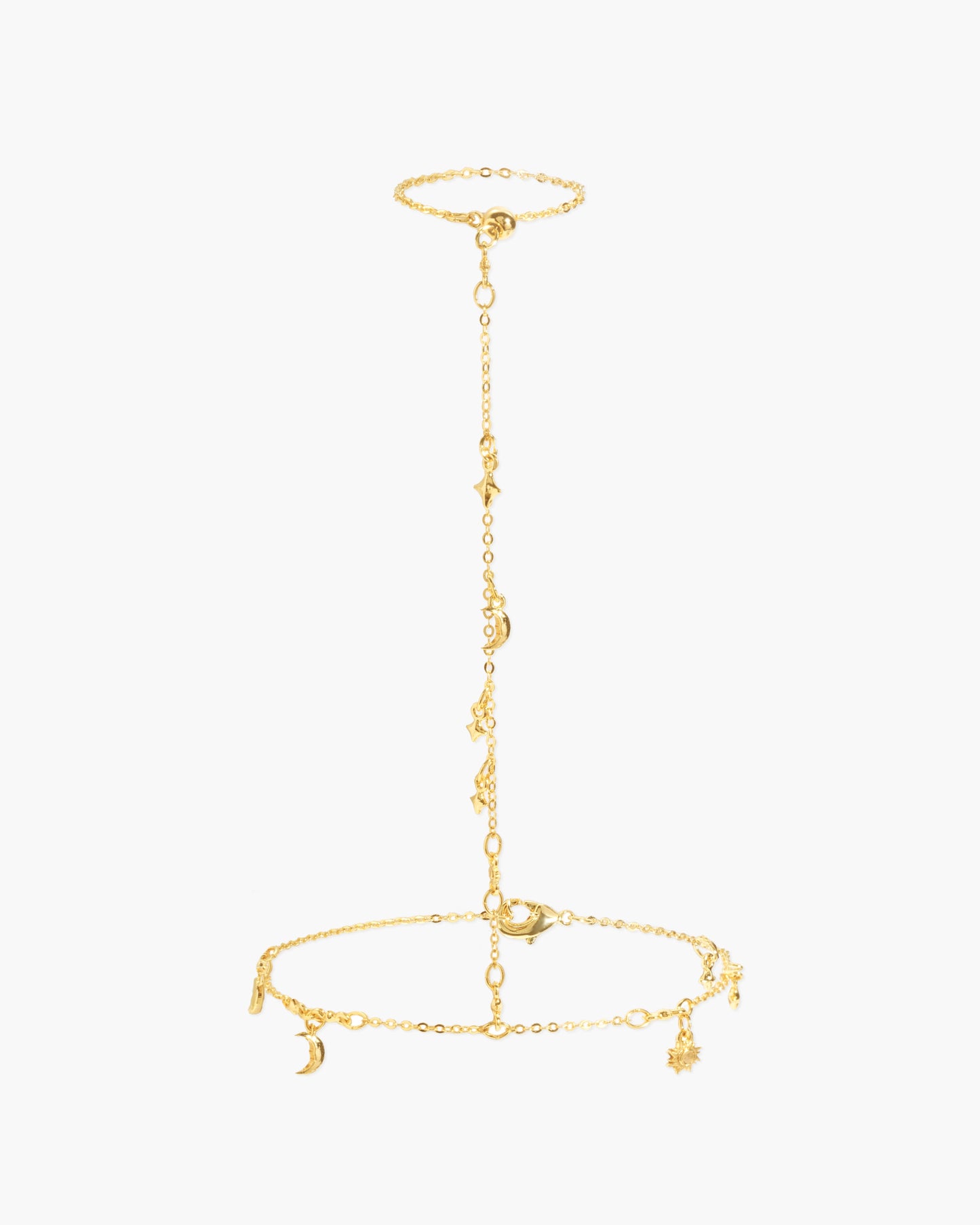 Lyra Hand Chain Bracelet in Silver