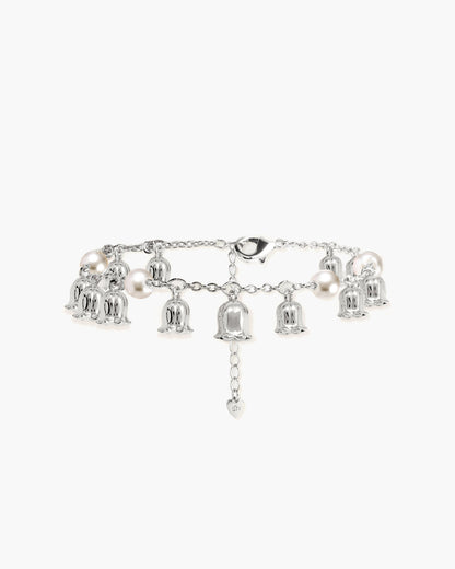 Lily of the Valley Pearl Bracelet in Silver