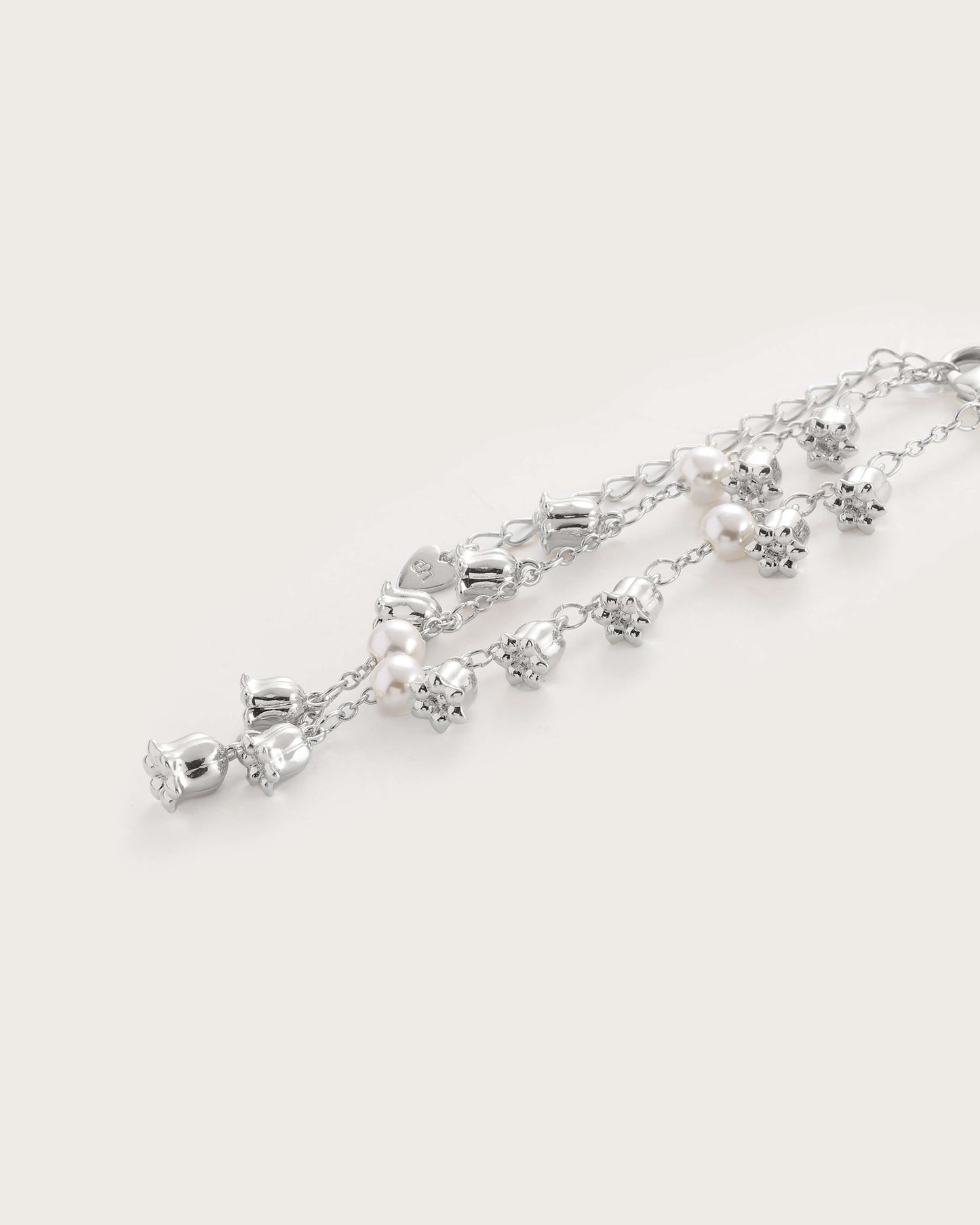 Lily of the Valley Pearl Bracelet in Silver