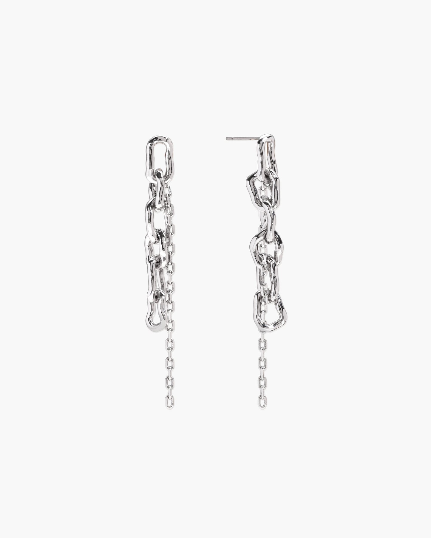 Molten Dual Chain Drop Earrings