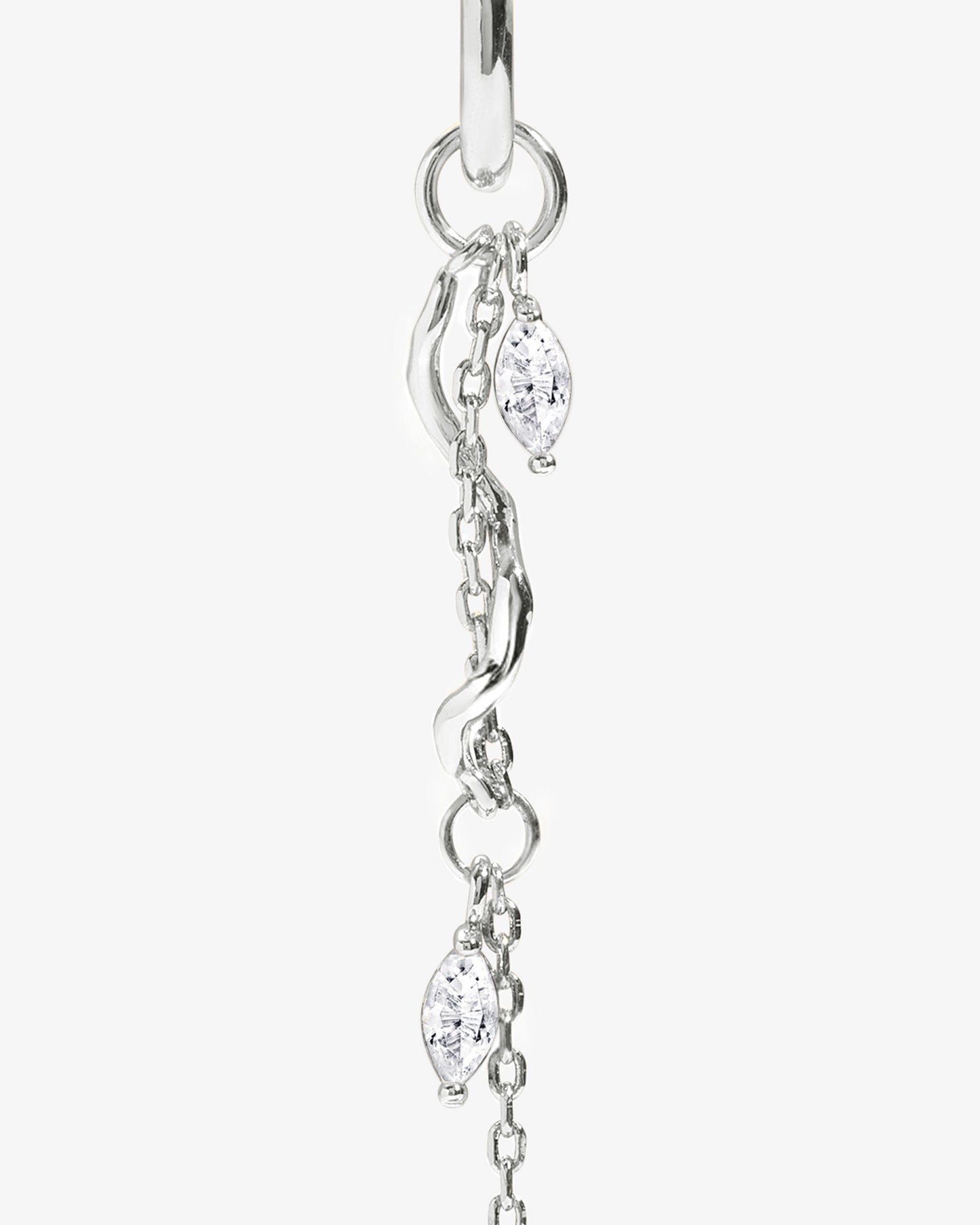 Aria Vine Drop Earrings in Silver