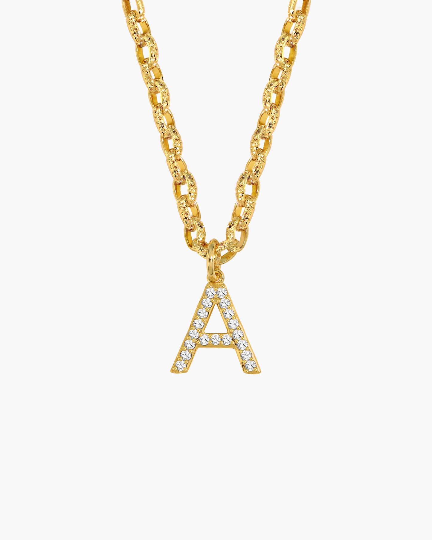 Pav¨¦ Initial Chain Necklace
