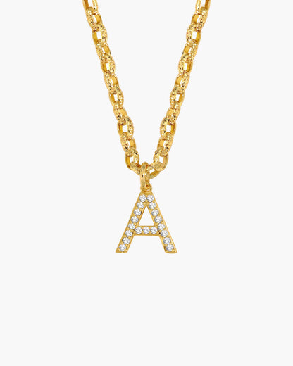 Pav¨¦ Initial Chain Necklace