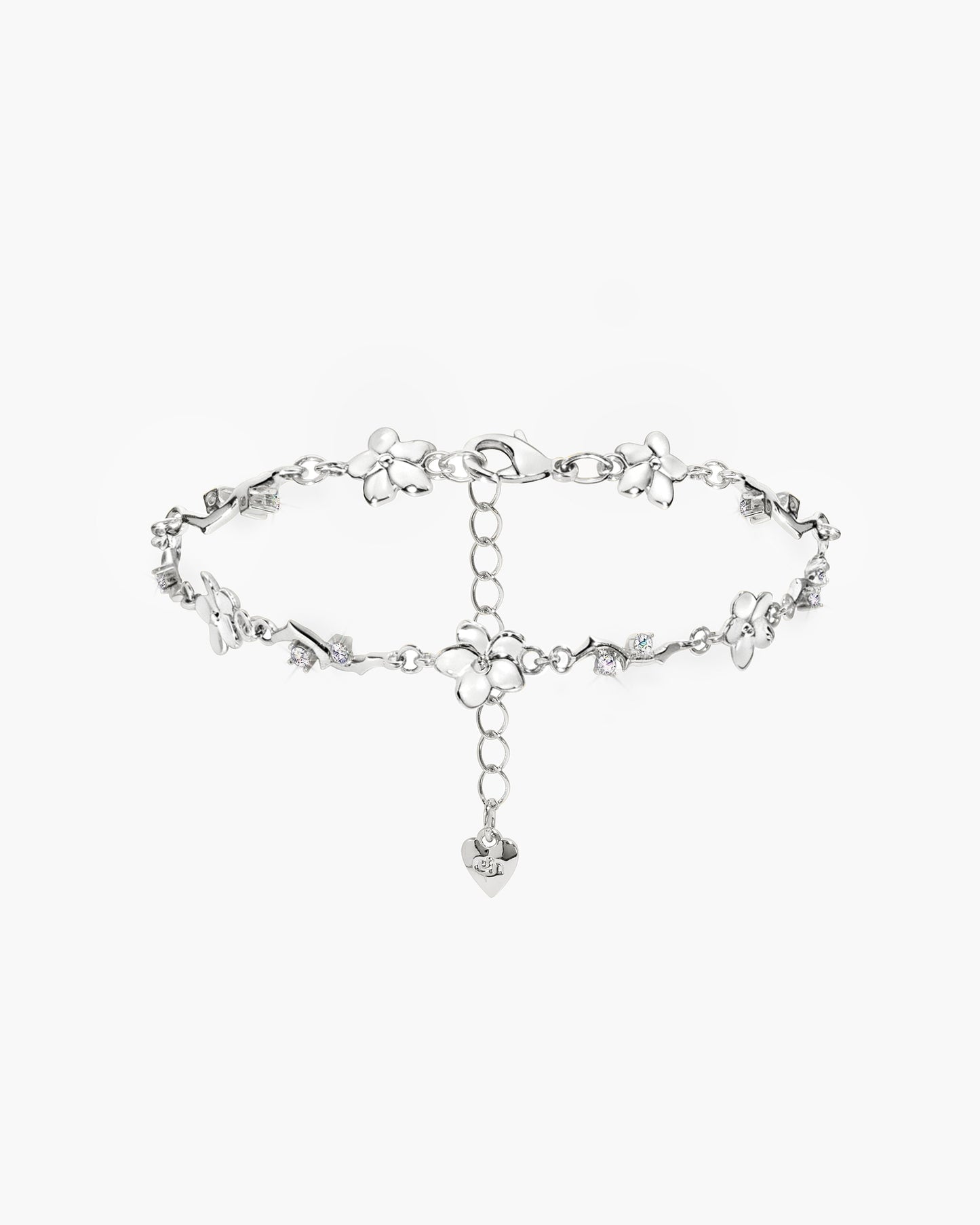 Ivy Floral Bracelet in Silver