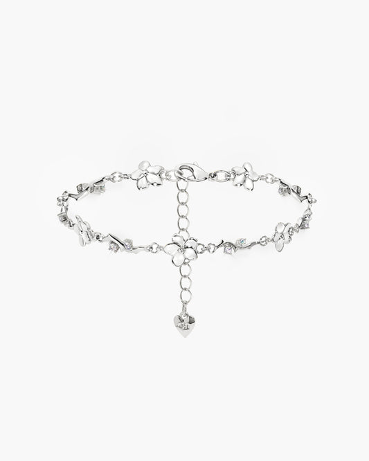 Ivy Floral Bracelet in Silver