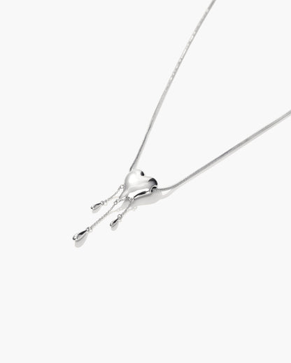 Venom¡¯s Golden Drip Heart Necklace in Silver