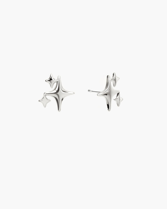 Sparkle Stud Earrings in Silver