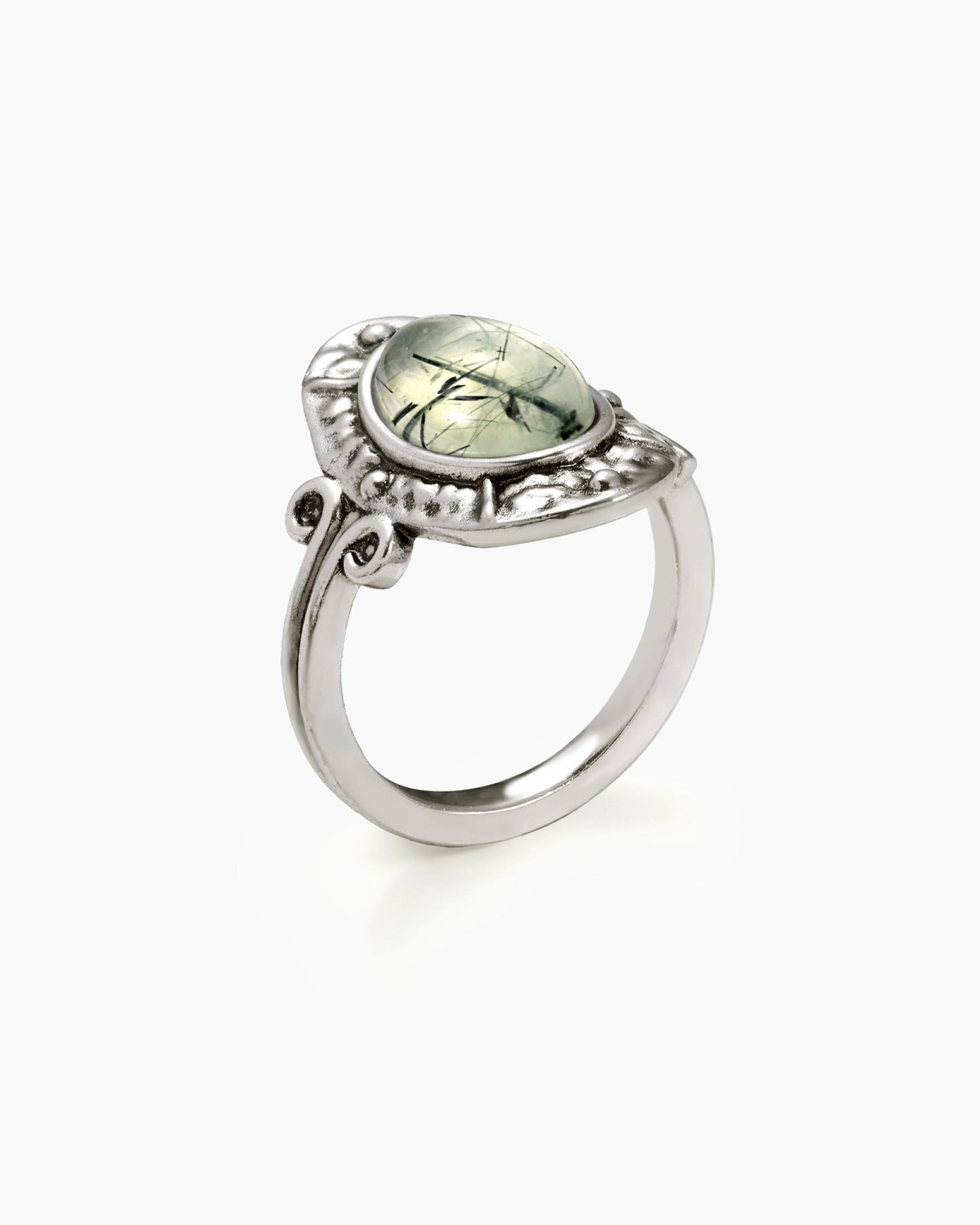 Mosswood Prehnite Ring