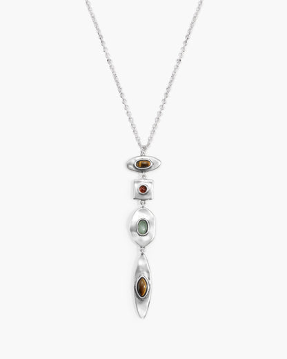 Petra Multi-Stone Drop Necklace in Gold
