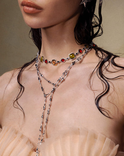 Harmonia Multicolored Necklace in Silver