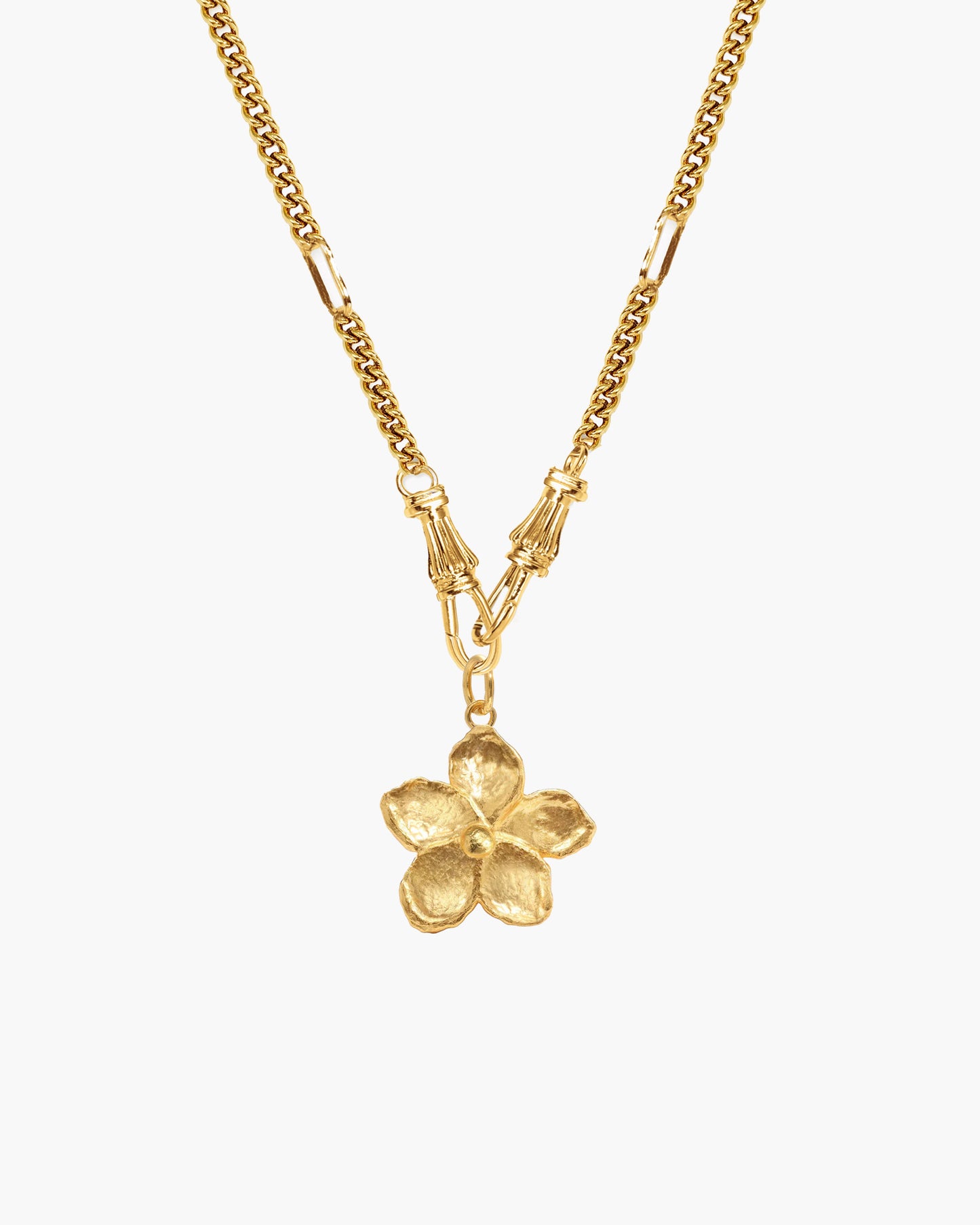 Deco Clasp Chain Necklace in Gold