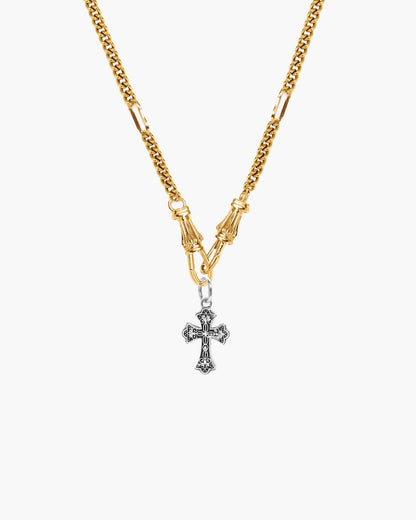 Deco Clasp Chain Necklace in Gold