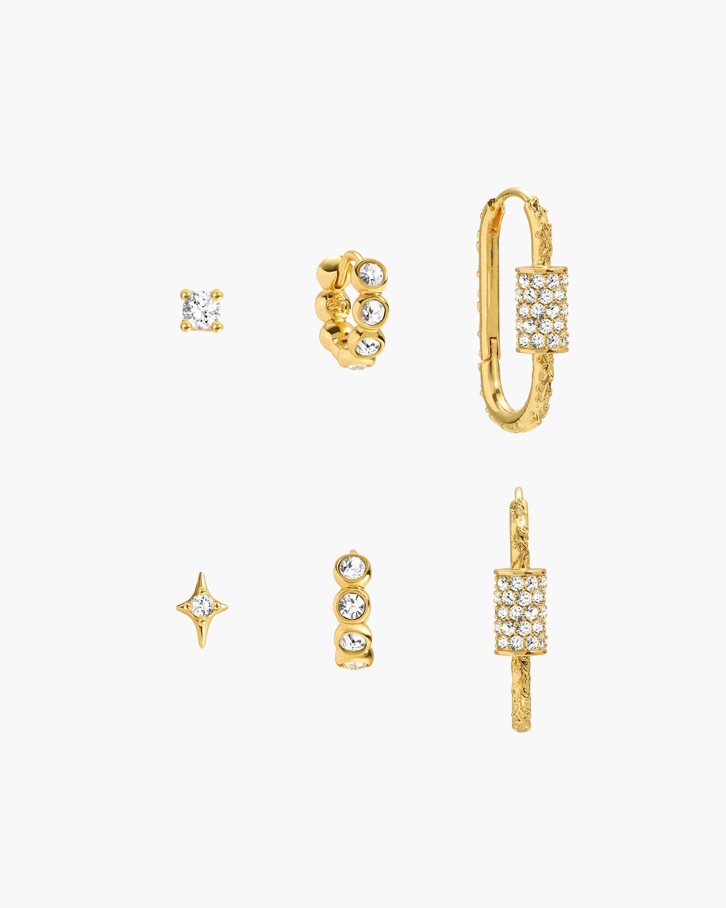 Eden Carabiner Huggie Earrings in Gold