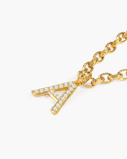Pav¨¦ Initial Chain Necklace