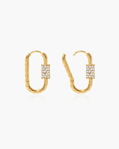 Eden Carabiner Huggie Earrings in Gold