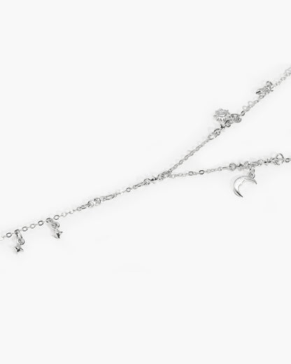 Lyra Hand Chain Bracelet in Silver