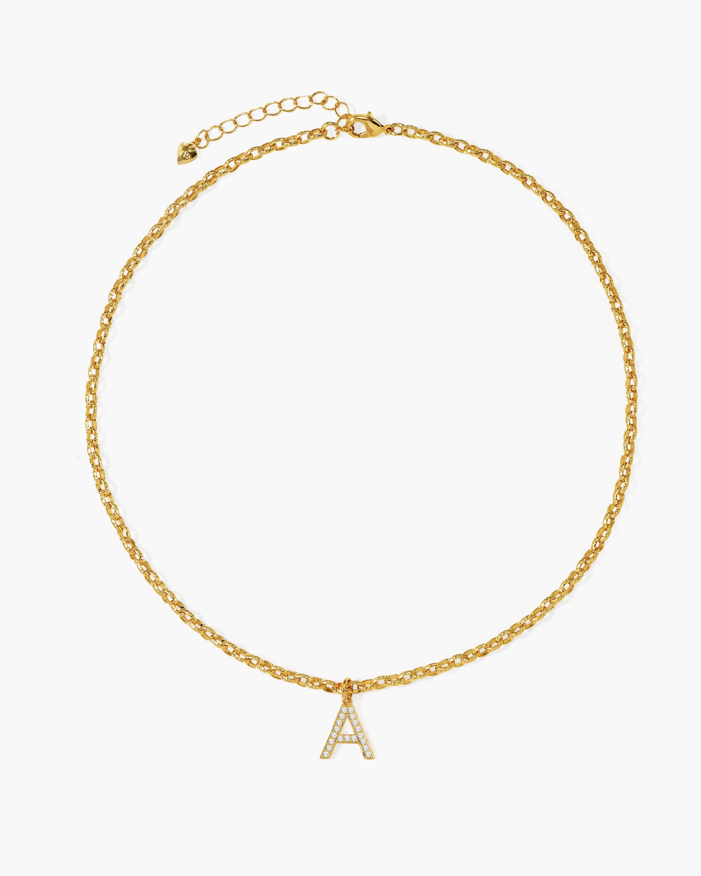 Pav¨¦ Initial Chain Necklace