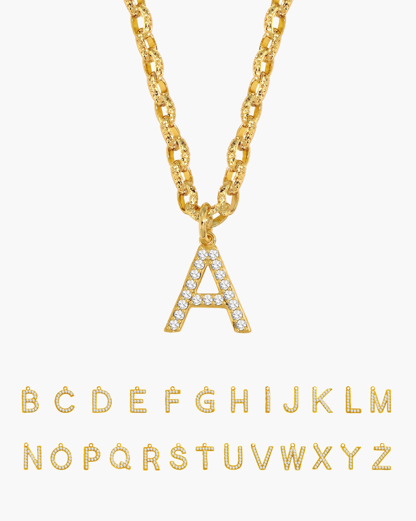 Pav¨¦ Initial Chain Necklace