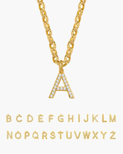 Pav¨¦ Initial Chain Necklace