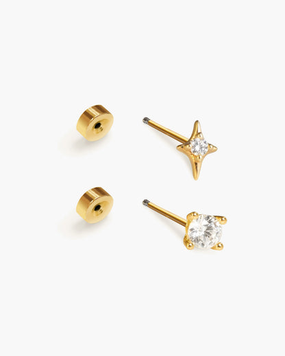 Sparkle Flat Back Helix Earring Set