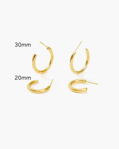Silver 30mm Endless Hoop Earrings