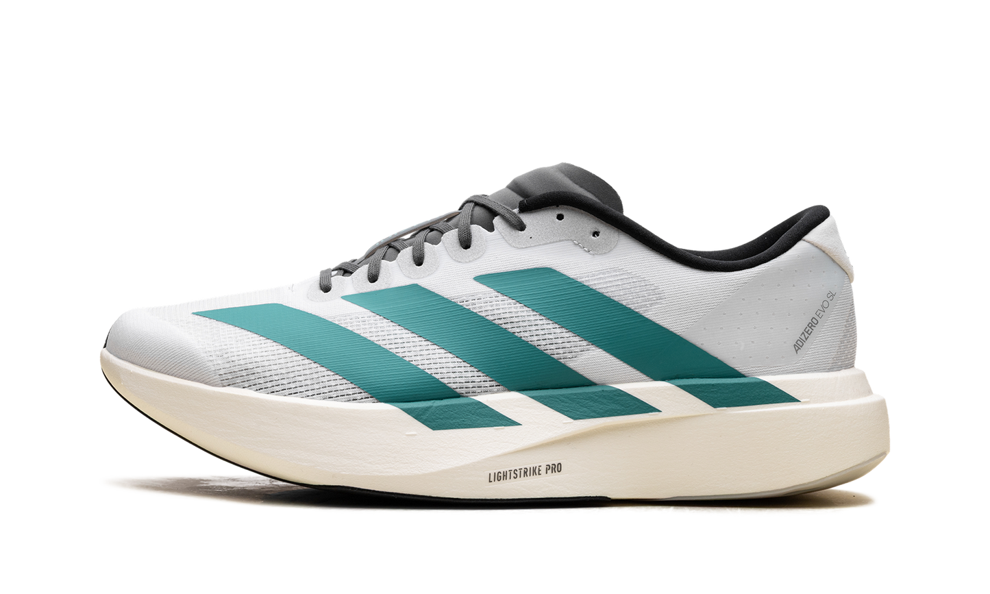 adiZero EVO SL  White Pure Teal  JS4487