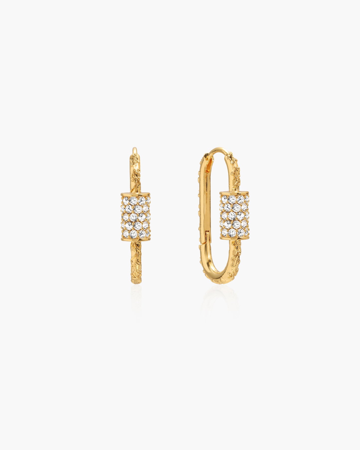 Eden Carabiner Huggie Earrings in Gold