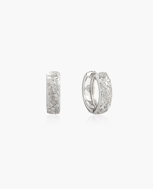 Serenade of Orchid Hoops in Silver