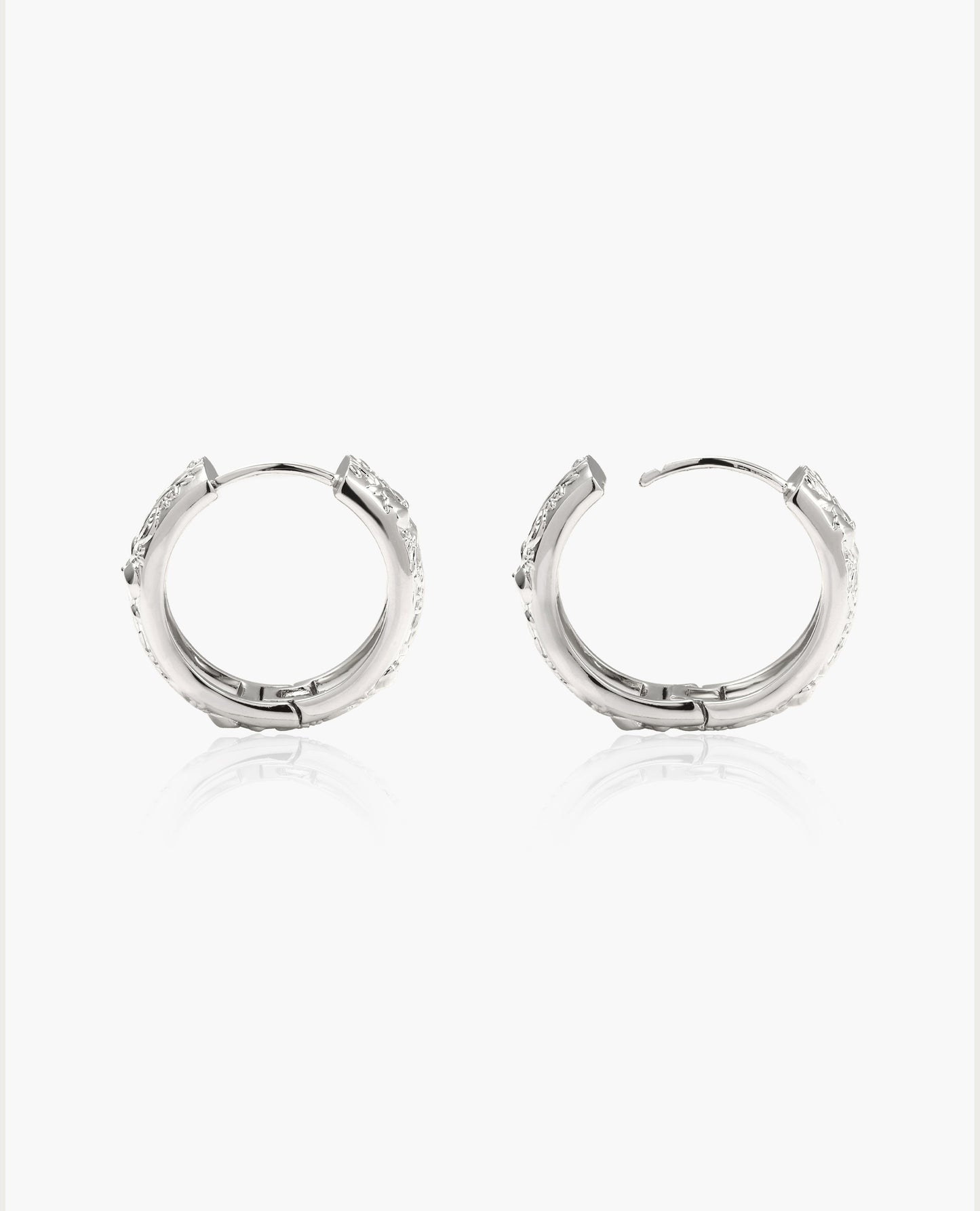 Serenade of Orchid Hoops in Silver