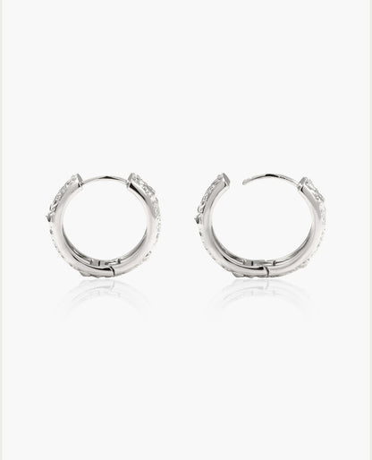 Serenade of Orchid Hoops in Silver