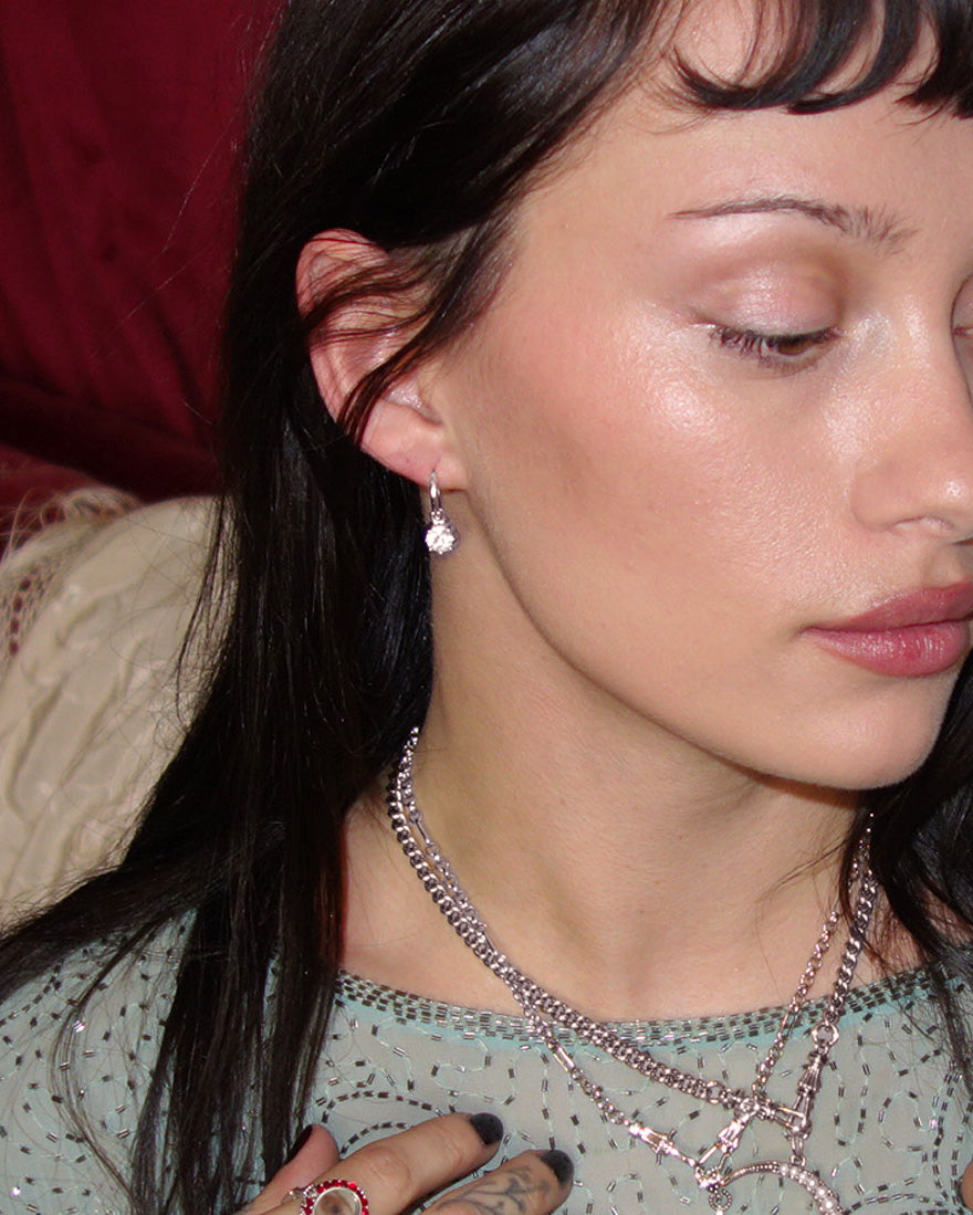 Georgian Detachable Hoop Earrings in Silver