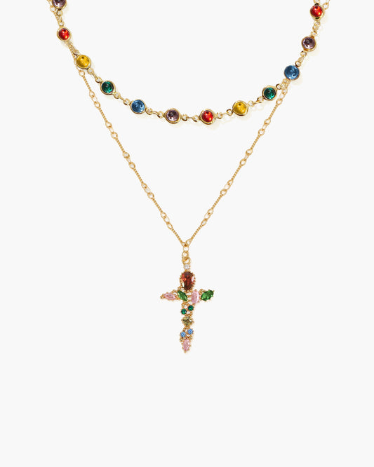 Infinity Rainbow Necklace Set