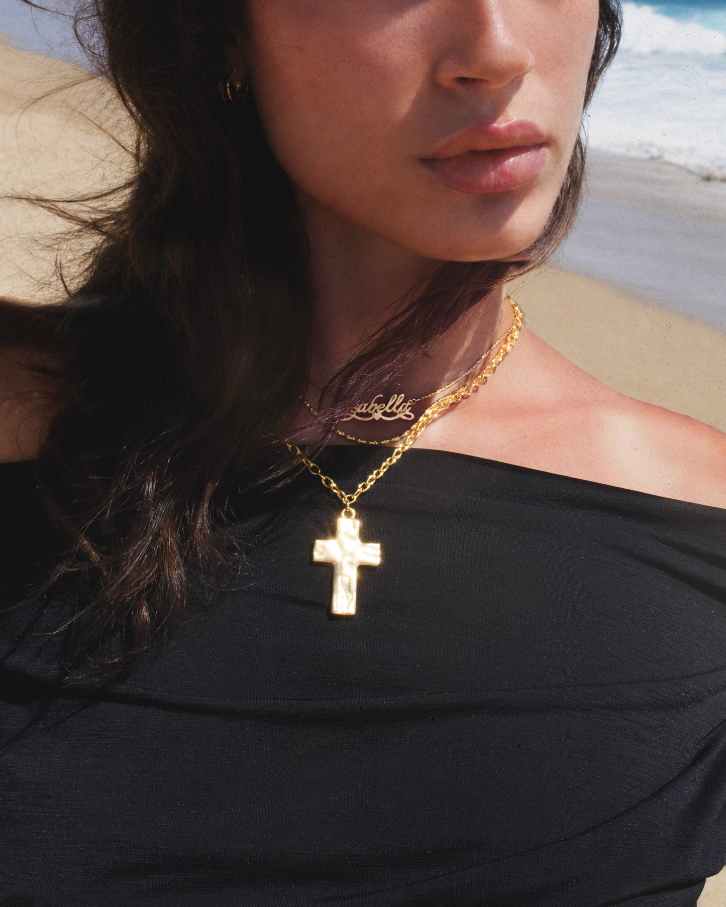 Icon Cross Necklace in Gold