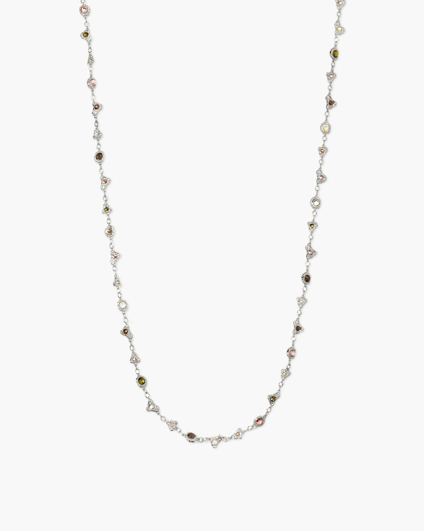 Prism Crystal Long Chain in Silver
