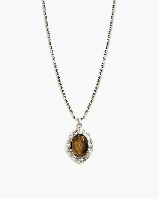 Silver Tiger's Eye Savannah Long Necklace