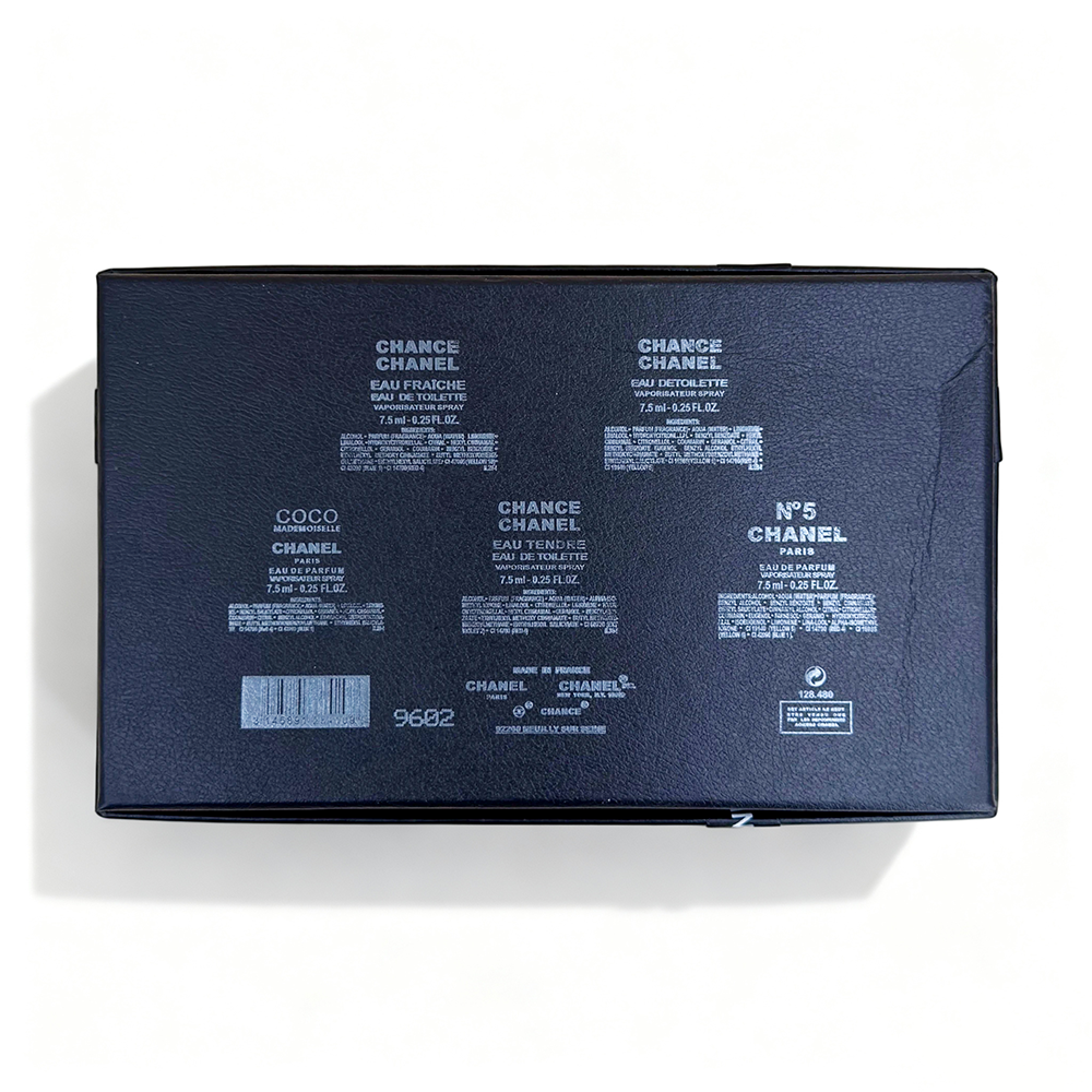 Chanel sample set of five items in a black box