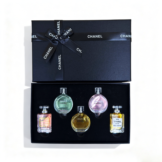 Chanel sample set of five items in a black box