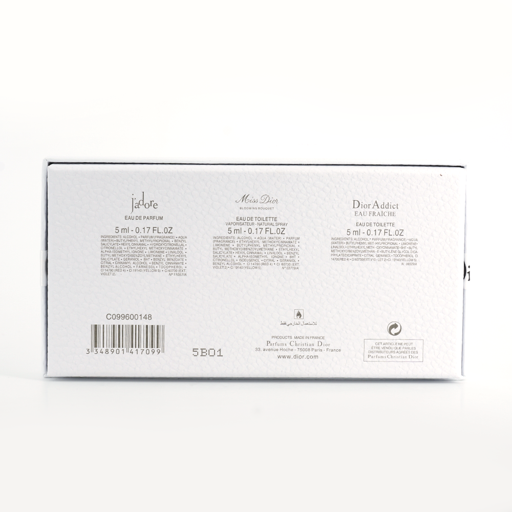 Dior white sample set of three