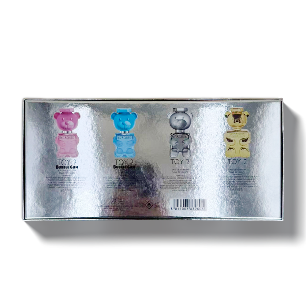 Moschino Silver Shimmer Teddy Bear Mini 4-Piece Set