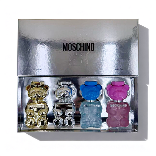 Moschino Silver Shimmer Teddy Bear Mini 4-Piece Set