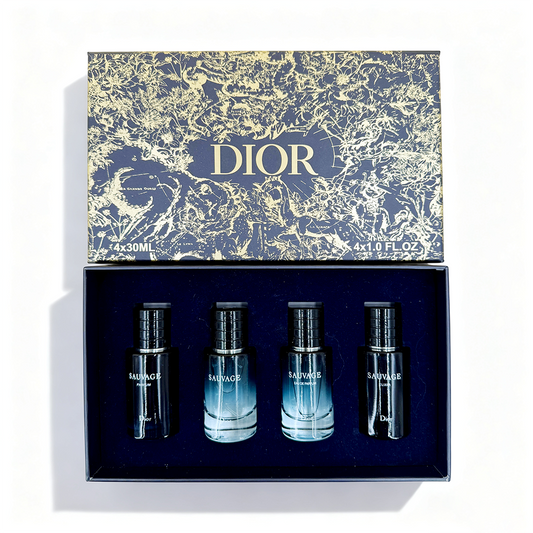 Dior Golden Floral Box Sauvage Miniature Four-Piece Set