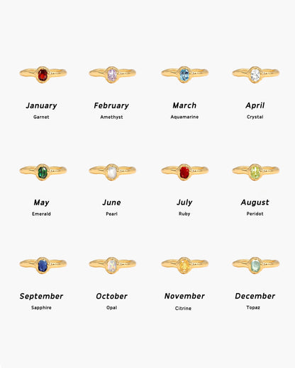 Birthstone Ring in Gold - April