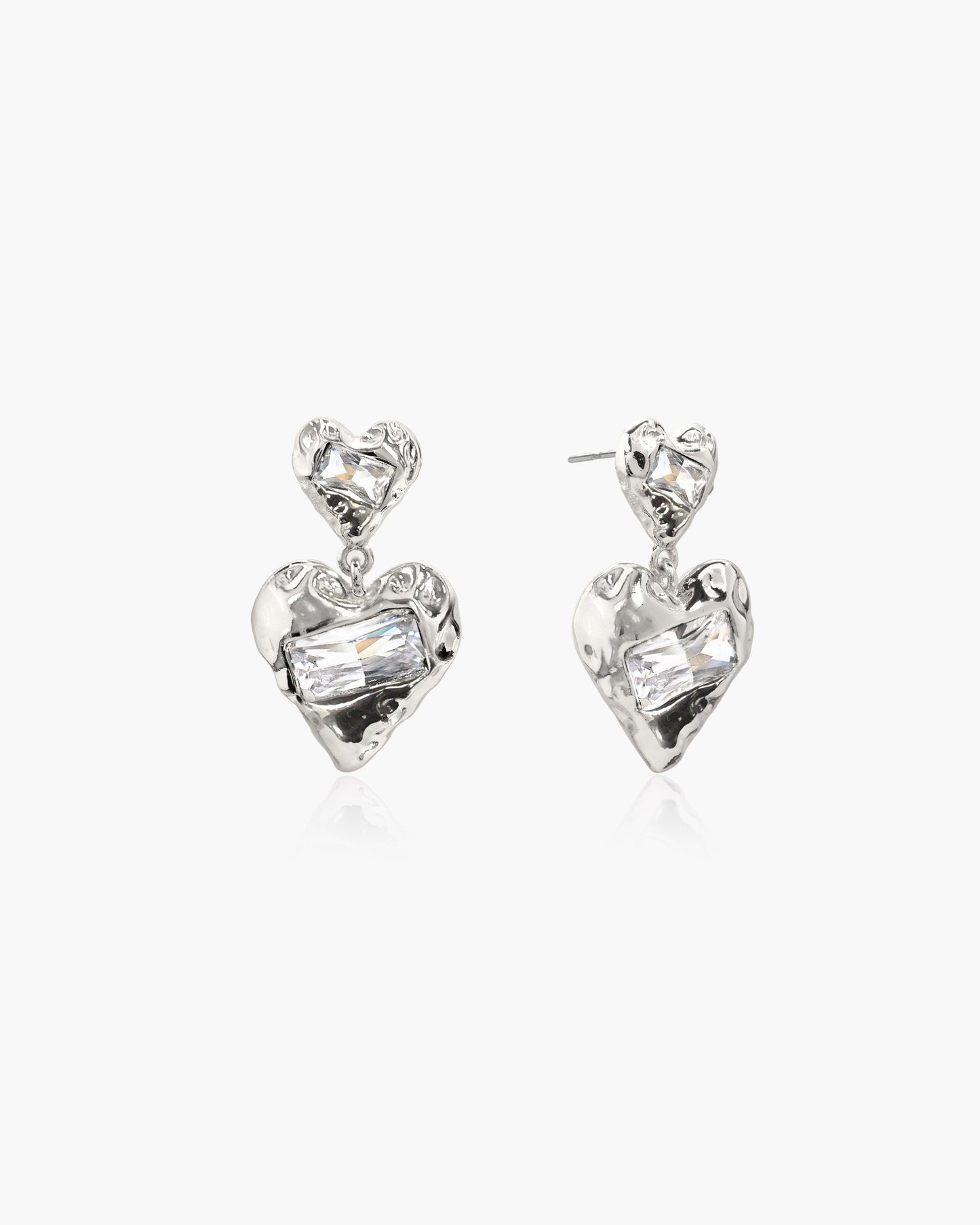 Forever Heart Earrings in Silver