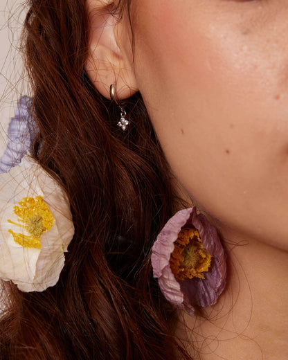 Clover Mini Hoop Earrings in Silver