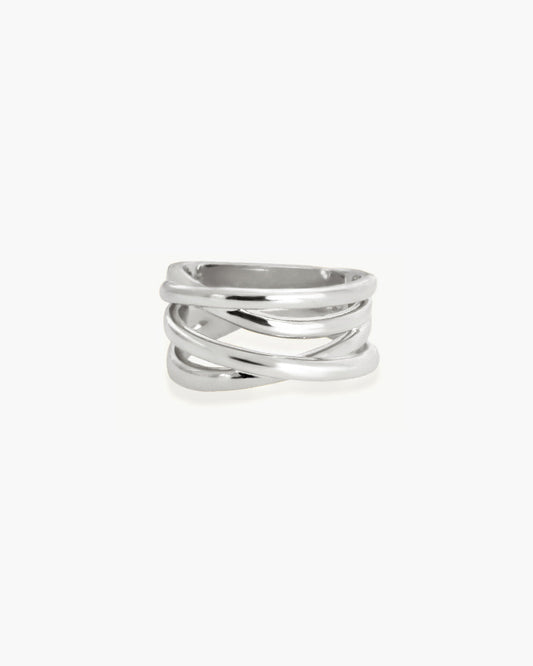 Criss Cross Ring in Silver