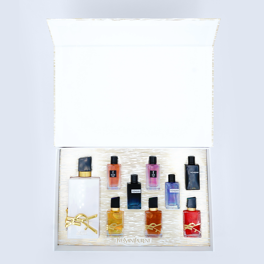 YSL Saint Laurent Limited Edition Luxury Perfume Platinum Gift Set (Nine Pieces)
