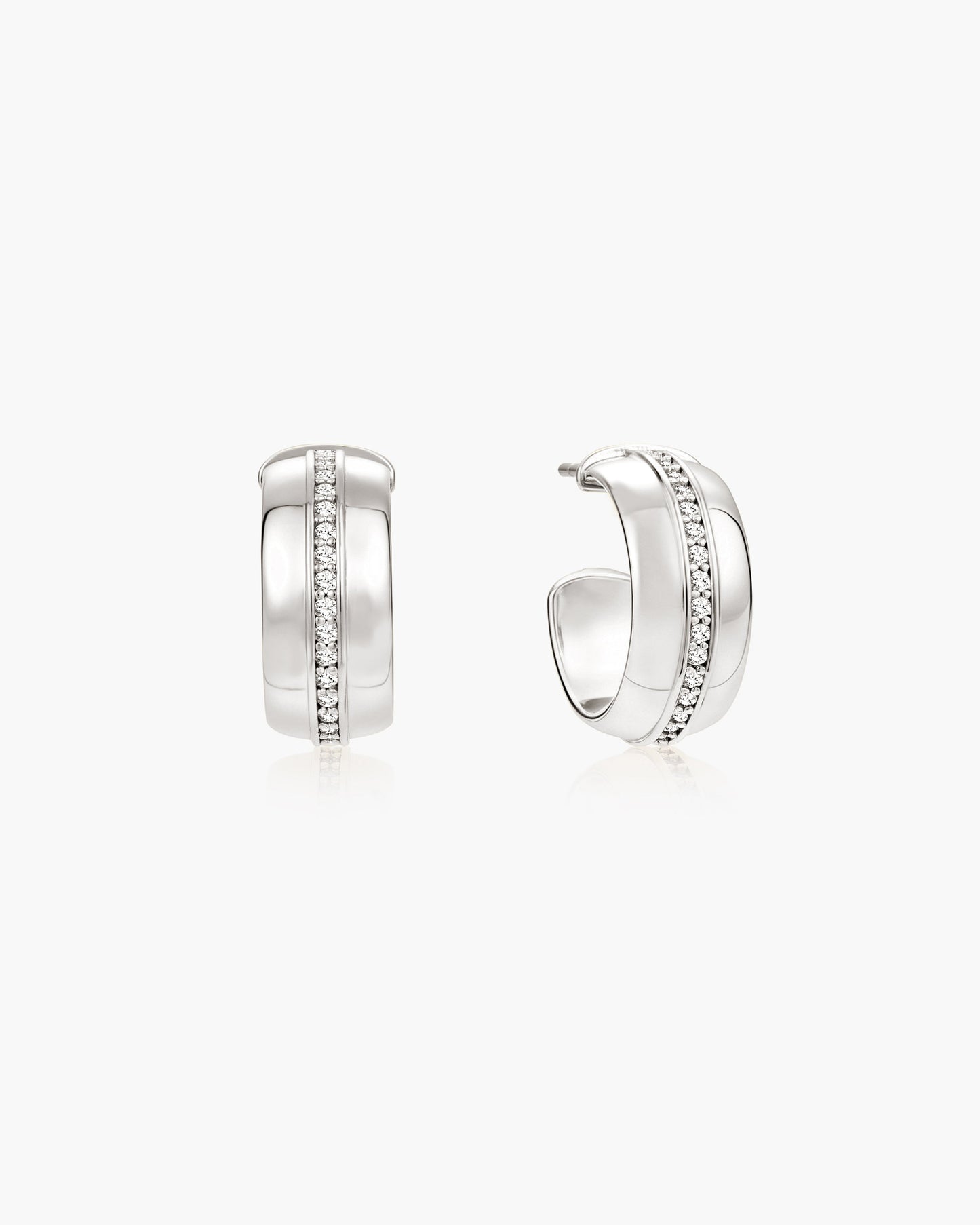Vice Hoop Earrings in Silver