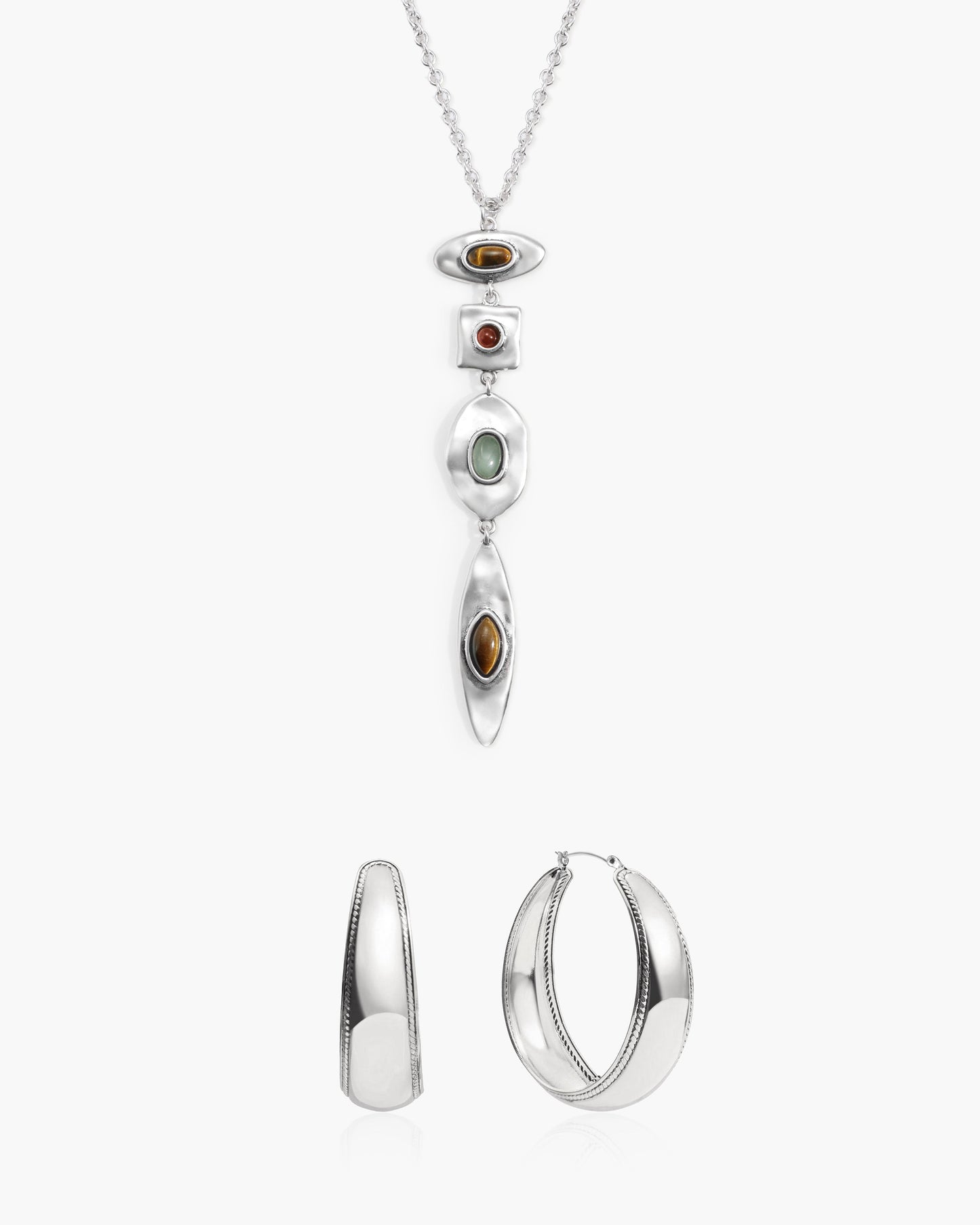Orin Large Hoop Earrings in Silver