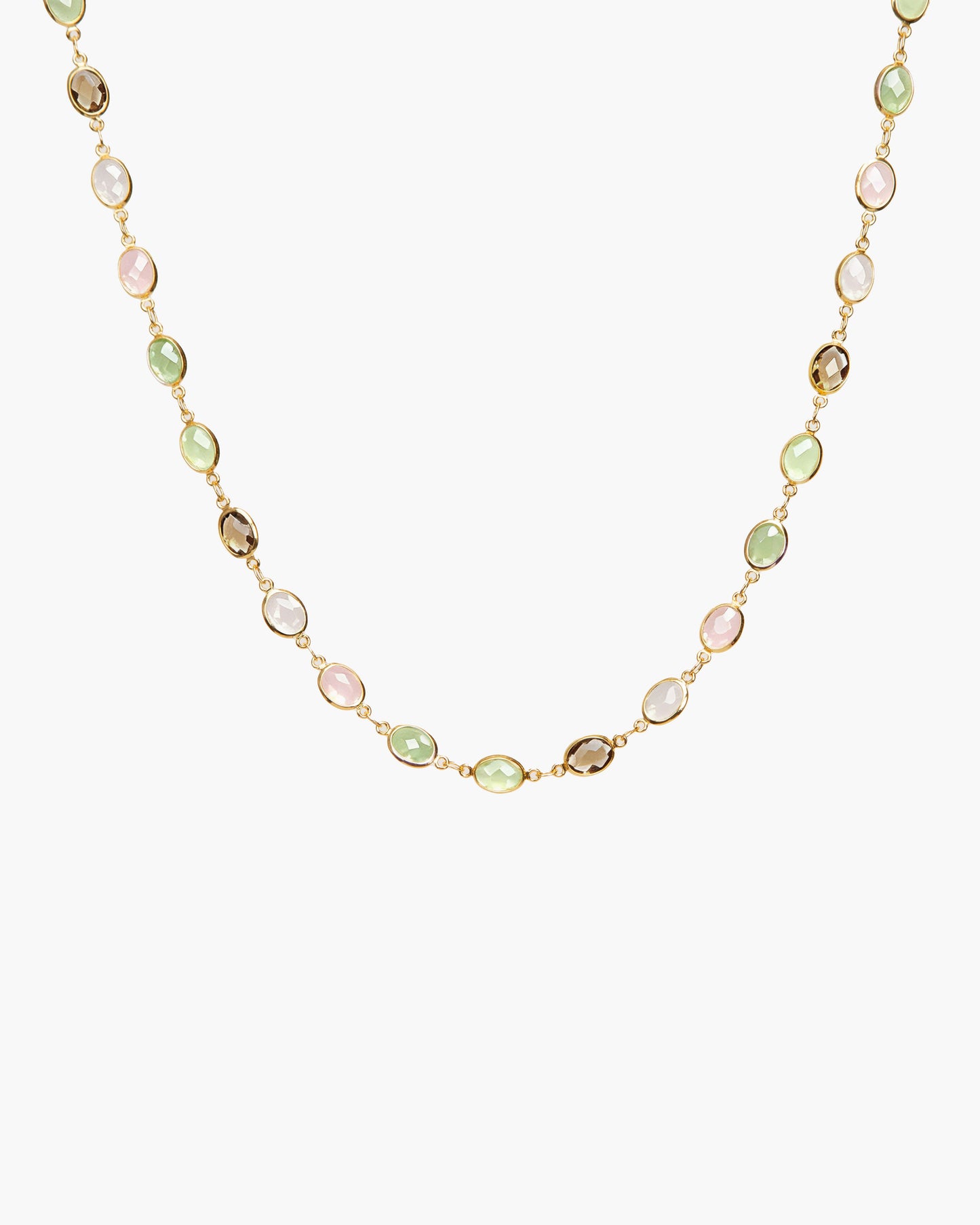 Whimsical Romance Stone Necklace in Silver