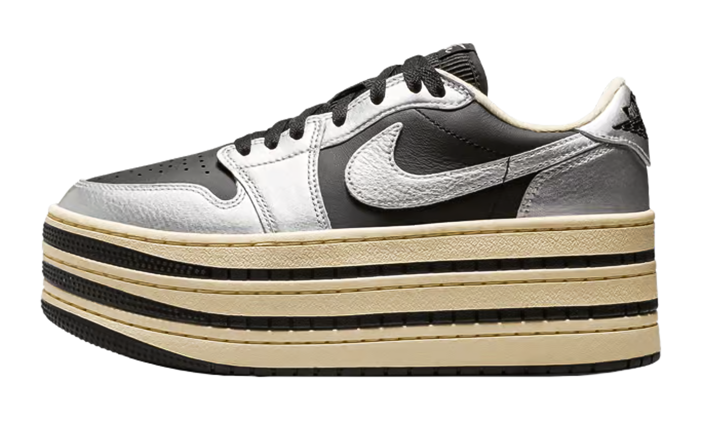 Air Jordan 1 Low Triple Stack WMNS Metallic Silver / Black HV8288 001